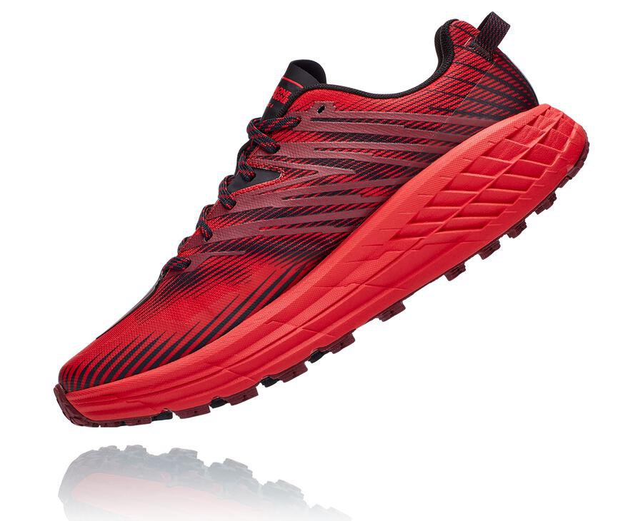 Hoka One One Trailove Tenisky Panske Červené - Speedgoat 4 - 27093-BRLE